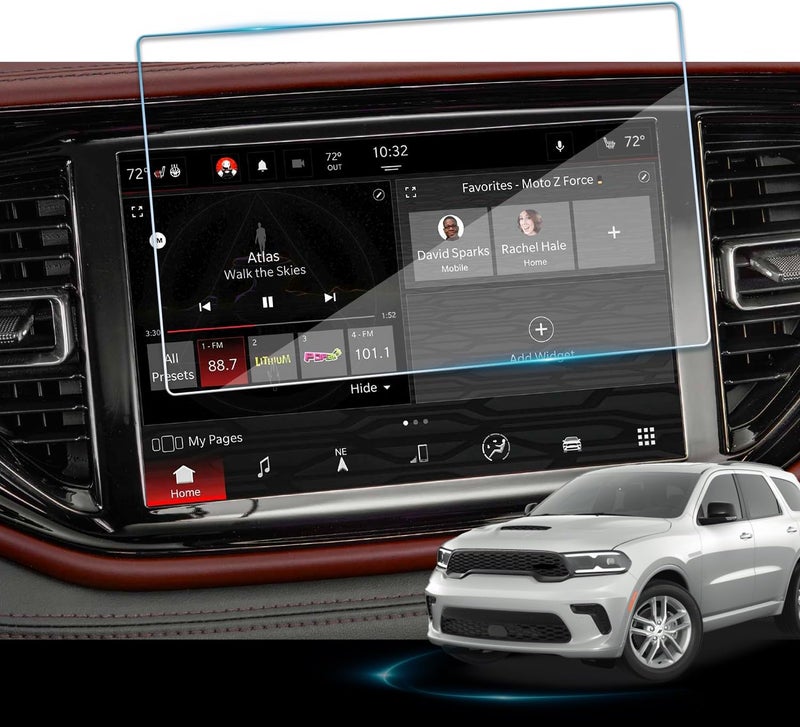 VIAROOM Screen Protector For Dodge Durango 2021-2025,Tempered Glass Protective Film For Durango 2024 2023 (RT/Citadel/SRT 392/SRT Hellcat/GT PLUS/GT Premium) Accessories - 10.1 inch - Image 1